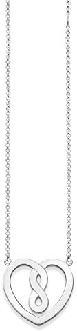 Thomas Sabo Unisex-Kette mit Anhänger 38-42cm Unendlichkeit Herz Halskette 925 Silber 0.1 cm - KE1496-001-12-L42v