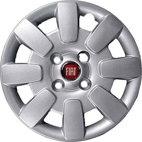 Aftermarket SERIE 4 COPRICERCHI BORCHIE COPPE RUOTA 13 LOGO ROSSO PANDA 2008 IN POI NON ORIGINALI