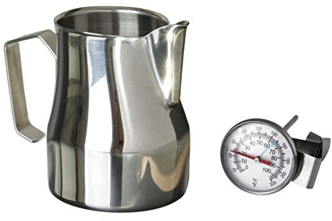 Scarlet Espresso Pot à lait L Art professionnelle pour latte cappuccino Art, en acier inoxydable 18/10, Set 500 ML + Milchthermometer