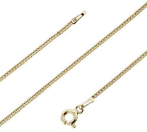 Avesano Panzerkette Damen 925 Silber 1,4 mm 24K vergoldet „Made in Italy“ – Sterling Silber Halskette ohne Anhänger – Silberkette 60 cm – Geschenkidee für Frauen 101041–560