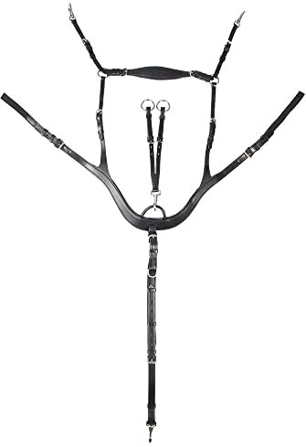 PFIFF 102751 Vorderzeug „Shaped“ Anatomisches Leder Geschirr, Schwarz Cob
