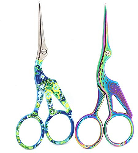 2 Pcs Embroidery Scissors Cutting Embroidery Crafts Stainless Steel Scissors for Cutting