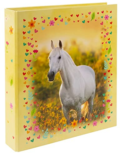 goldbuch 35 117 Chiara Lever Arch Folder, Dimensions 28.5 x 32 x 5 cm, Art Print Cover, Lever Mechanism, Yellow Lever Arch File, Horse Motif, Folder for Boys and Girls