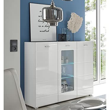 möbelando Highboard Beistellschrank Anrichte Standschrank Kommode Schrank Ella I