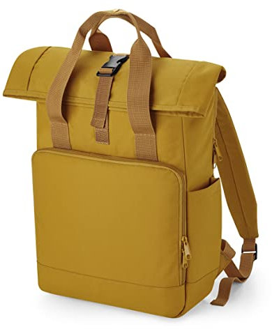 BagBase BG118L Recycled Twin Handle Roll-Top Laptop Backpack - Mustard