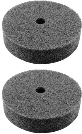 YINETTECH 2 st poleringshjul i fiber 3 tum poleringshjul skurdyna för vinkelslip metall trä plast polerare 75 x 20 x 10 mm K180, grå