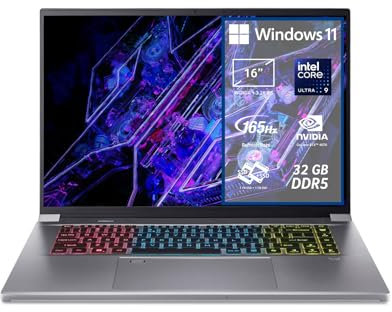 acer Predator Triton Neo 16 PTN16-51-92GF Notebook Gaming, NVIDIA GeForce RTX 4070 8 GB GDDR6, Intel Core Ultra 9 185H, RAM 32 GB DDR5, 2 TB SSD, Display 16 WQXGA+3.2K IPS 165Hz DDS, Windows 11 Home
