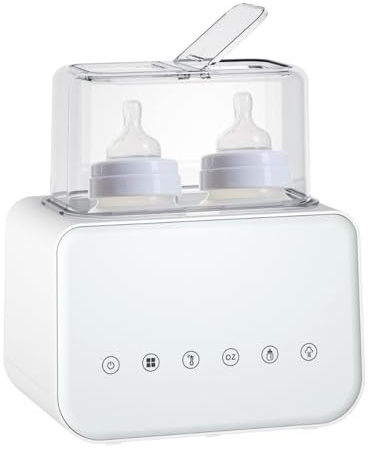 Chauffe-biberon pour bébé - Chauffe-biberon rapide pour 2 bouteilles - Avec fonction décongélation et maintien au chaud - Pour lait maternel et lait de suite - 220 V