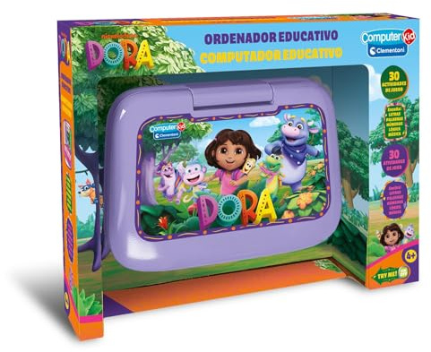 Clementoni - Dora la Exploradora Smart Start Laptop - Ordenador Educativo, Juguete de Aprendizaje para Niños, 30 Divertidas activades, 83024