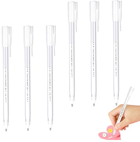 6 Pcs Adhesive Glue Pens, Quick Dry Crafting Fabric Liquid Glue Pen, 1mm Nib Precision Scrapbooking Glue Sticks Pens, Liquid Glue Sticks Pen for Papercrafts Die-cuts Glitter Card Making