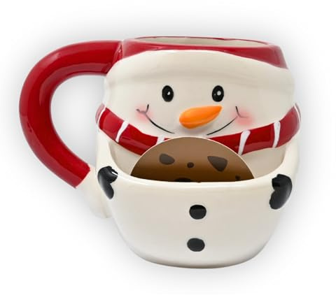 damaloo Taza de Navidad con compartimento para galletas, 380 ml y asa de cerámica, para niños y adultos, taza de té, cacao, vino caliente, ponche infantil, taza de café, taza de vino caliente XXL