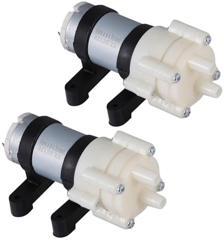 jojofuny 2pcs Quiet Micro Diaphragm Water Pump Mini Aquarium Circulation Pump for Fish Tank Portable Small Low Noise for Home Office Hydroponics