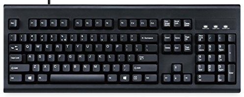 Perixx PERIBOARD-106 engelskt USB-tangentbord (US QWERTY) - Hög prestanda - Högre tangenter - Full storlek med numeriskt tangentbord - svart