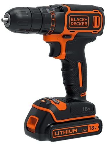 BLACK+DECKER BDCDC18-QW Perceuse-Visseuse sans fil - 650 trs/min, 18V, Sans coffret, 1 batterie
