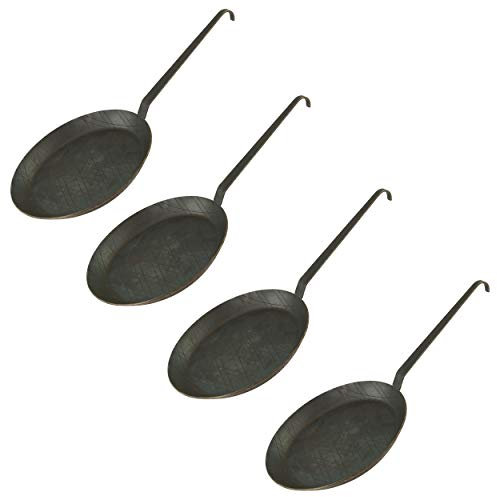 Markenlos Set di padelle in Ferro battuto con Gancio Manico in Tenendo. Misure e Set, Acciaio Inox, Typ3-4er