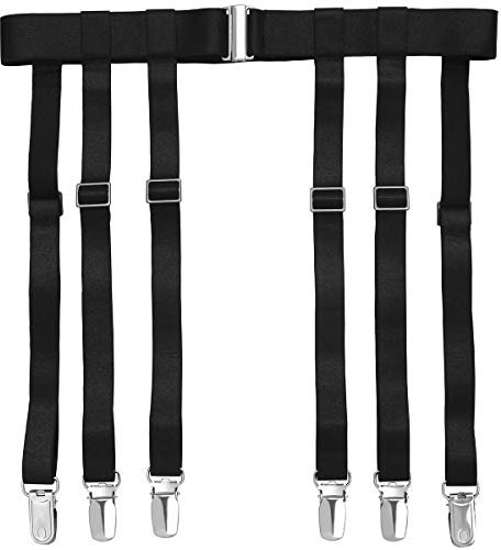 GARGALA Strumpfband-Gürtel für Damen, Einfachheit, sexy Strümpfe, Strumpfhalter für Strüpfe mit 6 Metallclips, Black 6-strap With Suspender Clips, Einheitsgröße