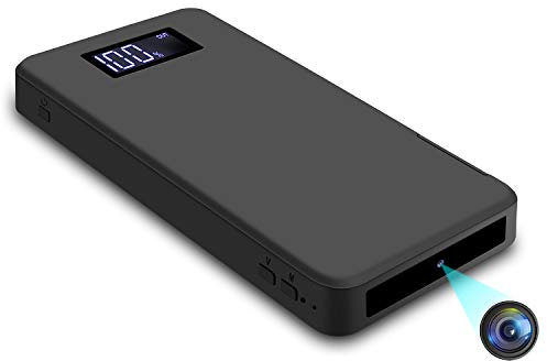Igzyz 1080P Tragbare Kleine Überwachungskamera 10000mAh Powerbank Kamera mit Nachtsicht Bewegungserkennung Videokamera Schwerkraftsensor Loop-Aufnahme (32 GB integriert)
