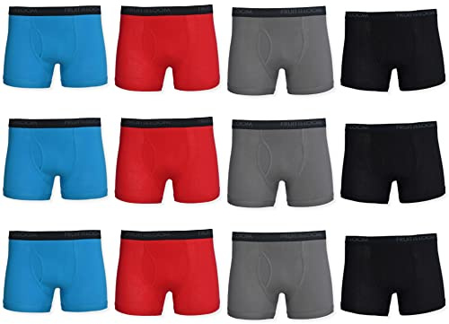 Fruit of the Loom Men's Boxer Briefs - Short Leg Comfort Stretch Cotton Spandex Tagless Soft Waistband Assorted Colors Large