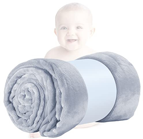 HUIEYE Coperta Plaid Morbida,Coperta In Microfibra Peluche,Coperta Pile,Plaid Divano Super Morbida Per Bambini Passeggino Und Biancheria Da Letto Soffice Neonat Morbida,70 X 100CM(Grigio chiaro)