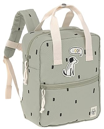 Lässig unisex barn glad tryck bagage – barnbagage (paket med 1), Oliv, 28 cm, Barnryggsäck med bröstband