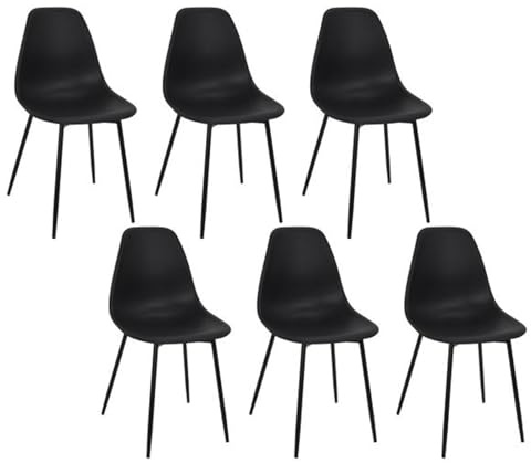 HOME DECO FACTORY - HD0354, Lot de 6 Chaises Gustav Noir, Les P'Tits Prix, Mobilier, Assise, Chaise Fauteuil de Table, 50,7x84,8x45,5 cm, Hauteur Assise 45 cm, Noir