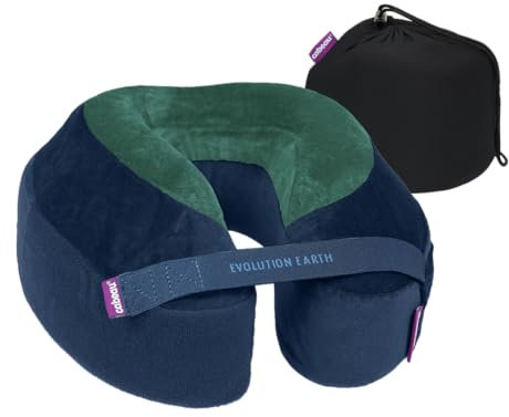 Cabeau Evolution Earth Deluxe Memory Foam Reise-Nackenkissen Das beste Reisekissen mit 360° Kopf-, Nacken- und Kinnstütze (Terra)