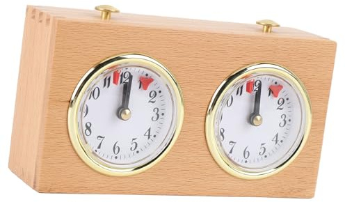 Orologio da Scacchi Meccanico in Legno retrò, Timer da Scacchi Senza Bisogno di Batteria, Facile da Usare, Lunga Durata