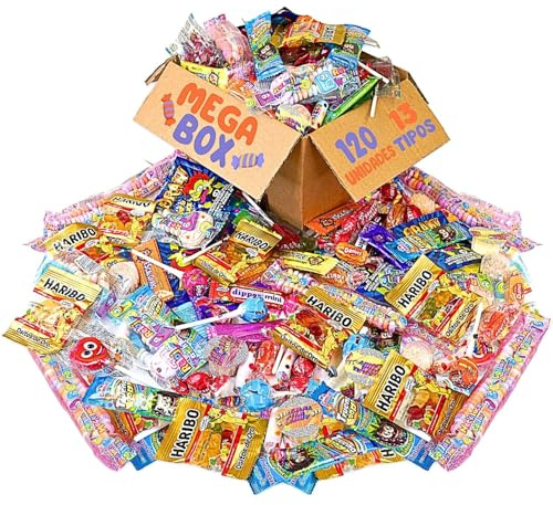 EVERGIFT Pack de 120 Chuches Cumpleaños para Relleno Piñatas | Bolsas de Golosinas para Fiestas Infantiles Envueltas Individualmente.