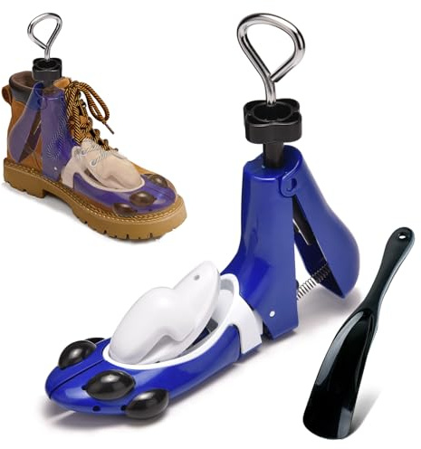 Masvan Shoe Stretcher for Men Women Boots, Calf Boots Expander Adjustable Length Width & Height for Thick Instep Wide Feet Shoe Tree Widener (1Pcs Blue, M for Uk Size 6-11)