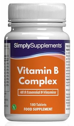 Complesso di Vitamina B | 180 Compresse Vegane | Integratore Naturale per Fino a 6 Mesi di Fornitura | Supporto al Benessere Generale | SimplySupplements