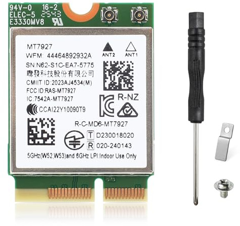 EDUP WiFi-kort 7 BE9300 trådlös nätverksadapter triband 802.11be 2.4/5/6GHz, Bluetooth 5.4, MLO, M.2 Key E/A 2230 Wi-Fi 7-modul för PC och bärbar dator, Intel och AMD, kompatibel med Windows 11