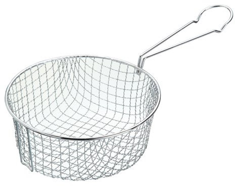 KitchenCraft Frittierkorb, Draht, Tief, Metall, passt in 20 cm Fritteuse/Pfanne, 18.5 cm, Silber