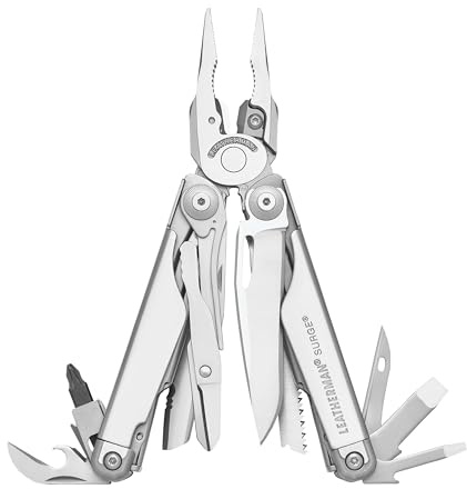 Leatherman Surge Heavy-Duty-Multifunktionswerkzeug, 21 Werkzeuge, Edelstahl, verschiedene Zangen, geschlossene Länge 11,5 cm, 335 g, Länge der Primärklinge 7,87 cm