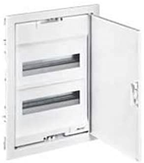 Coffret modulaire 1 rangée 12+2 modules - avec porte métal extra plate blanche