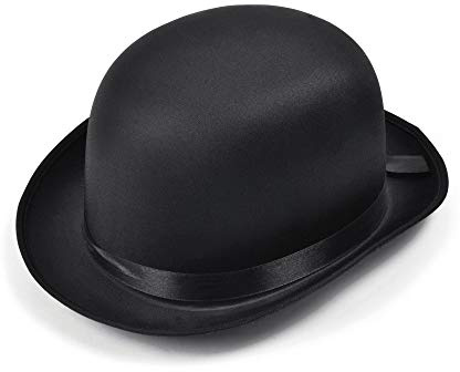 Bristol Novelty Noir Chapeau Melon en Satin, BH493, Taille Unique Halloween