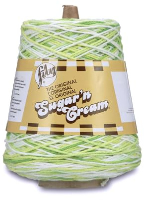 Lily Sugar'n Cream Cotton Cone Yarn, 14 oz, Key Lime Pie Ombre, 1 Cone