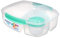 Sistema TO GO Triple Split Brotdose mit Joghurtbehälter | 2L luftdichter und stapelbarer Lunchbox für Kinder & Erwachsene | BPA-frei | türkis