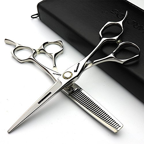Giappone 440C Parrucchiere Studio Barber Styling Professionale Toolset Moda 6' Barber Forbici e Forbici Efficienti(6 pollici, 2 pezzi-C)