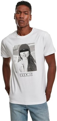 Mister Tee Herren T-Shirt F#?KIT Tee, Print T-Shirt für Männer, Graphic T-Shirt, White, 4XL
