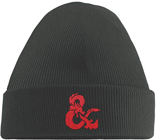 Hippowarehouse Dragon Symbol Embroidered Beanie Hat Grey