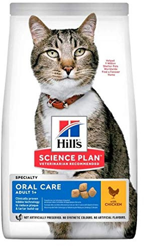 FOXCUP Hill's Science Plan Adult Oral Care Dry Cat Food Chicken Flavour Plaqueoff Feline Essentials with Natural Tooth Health Care, 7kg