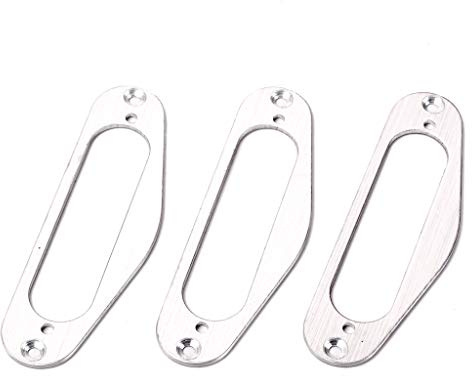 Alnicov 2 st Metal Single Coil Pickup Surround Plate Monteringsring för Gitarr, Silver