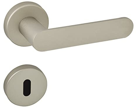 SOTECH Set di maniglie a leva SAM Acciaio inossidabile Ottica per porte Maniglia per porta della Set di rosette BB - Maniglie a leva Alluminio per porte interne Set di maniglie a leva con viti