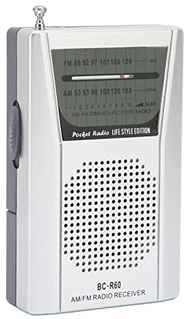 ASHATA Radio Portátil Am FM, Mini Radio Retro Vintage, Reproductor de Bolsillo de Radio de Transistor Portátil, Radio de Emergencia para Exteriores con Pilas, Regalos para Padres, Abuelos