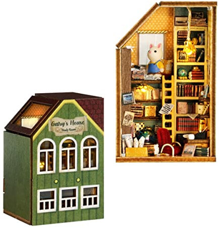 Casa de muñecas en Miniatura con Muebles, CUTEROOM DIY Kit de casa de muñecas de Madera con LED Creativa artesanía de Madera, Juguetes para Adultos, Amigos, Regalo de cumpleaños (Gary's House)