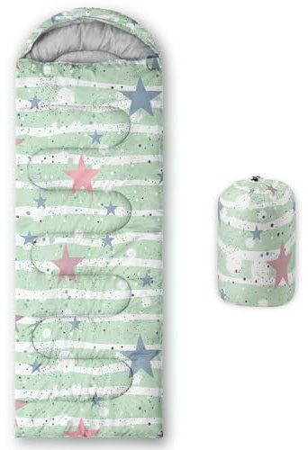 HOSIMA Star Saco de dormir para clima frío, para adultos, niñas y niños, impermeable, para hombres, cálido, camping, senderismo, actividades al aire libre, viajes, caza, bolsa de compresión (estrella)