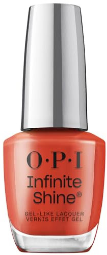 OPI Infinite Shine, Esmalte de Uñas Rojo, Efecto Gel y de Larga Duración, Tono Knock 'Em Red (15 ml)