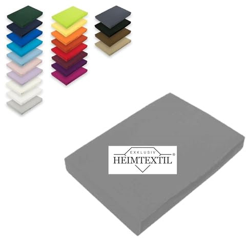 EXKLUSIV HEIMTEXTIL Microfaser Marke Spannbettlaken 140-160 x 200 cm + 30 cm Grau