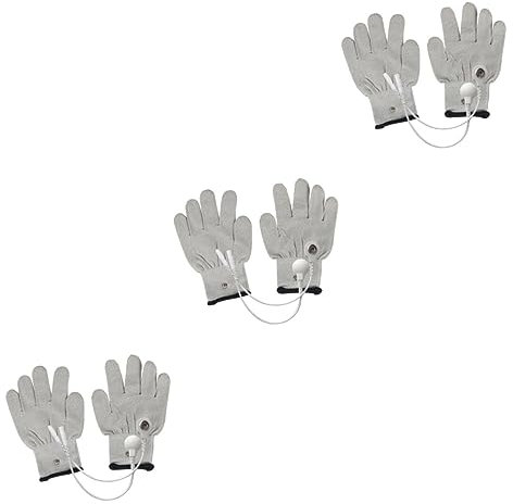BESPORTBLE Elektroden Handschuhe 3 Paar Elektrische Therapiehandschuhe Therapiehandschuhe Massagehandschuhe Stimulationshandschuh