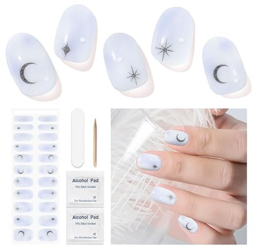 Unghie in gel adesive - confezione da 22 adesivi per smalto, pellicole per unghie in gel, adesivi autoadesivi per nail art, strisce di smalto